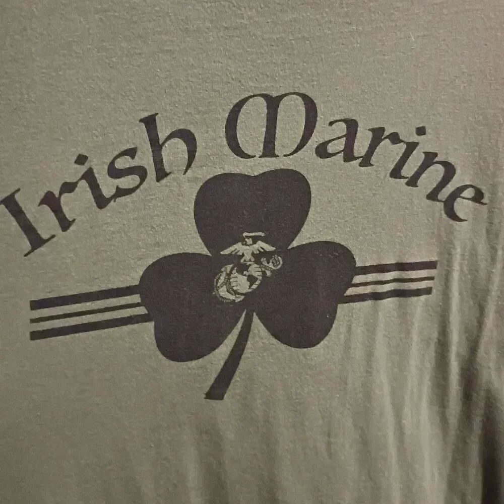Irish Marine T-shirt by Gildan Men's XL Green
